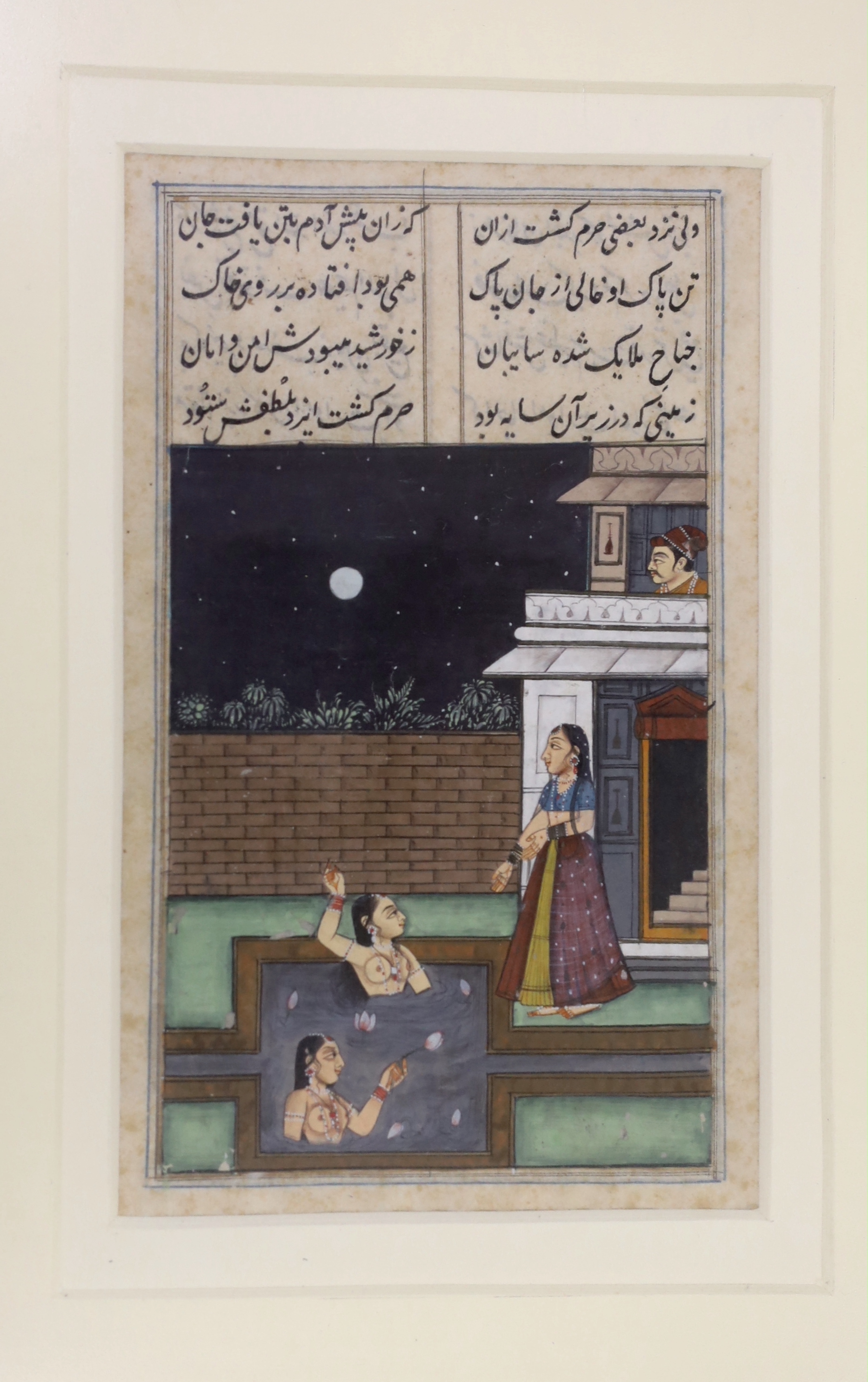 Three 19th century Indian gouache paintings of court scenes and attendants, largest 20 x 11cm